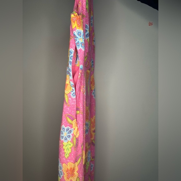 Vintage Y2K Sigrid Olsen Sport Pink Floral Sleeveless Midi Dress Women 8 Easter - Picture 7 of 10